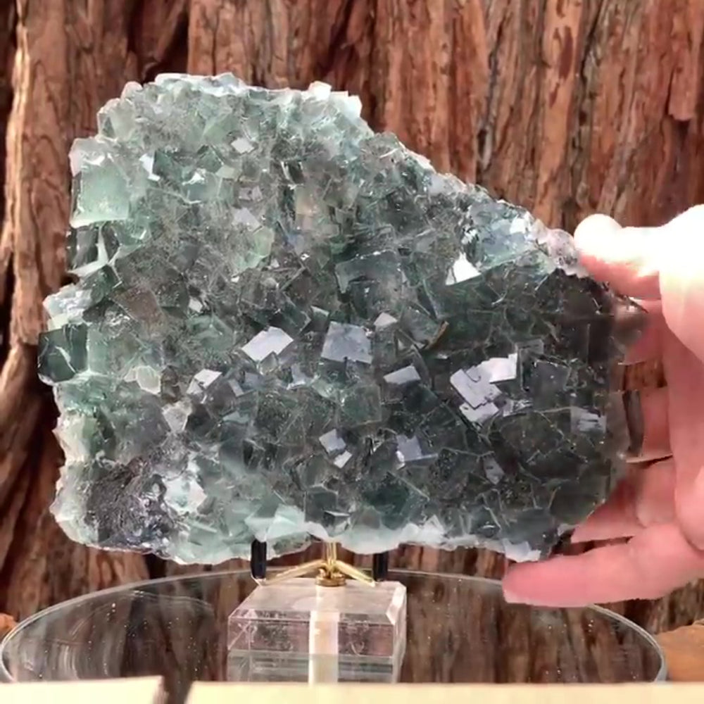 18cm 1.85kg Clear Green Fluorite, Xianghuapu Mine, Hunan China