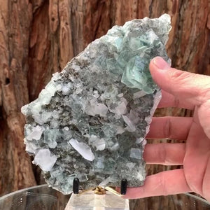 16cm 620g Clear Green Fluorite, Xianghuapu Mine, Hunan China