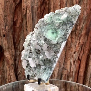 16cm 620g Clear Green Fluorite, Xianghuapu Mine, Hunan China