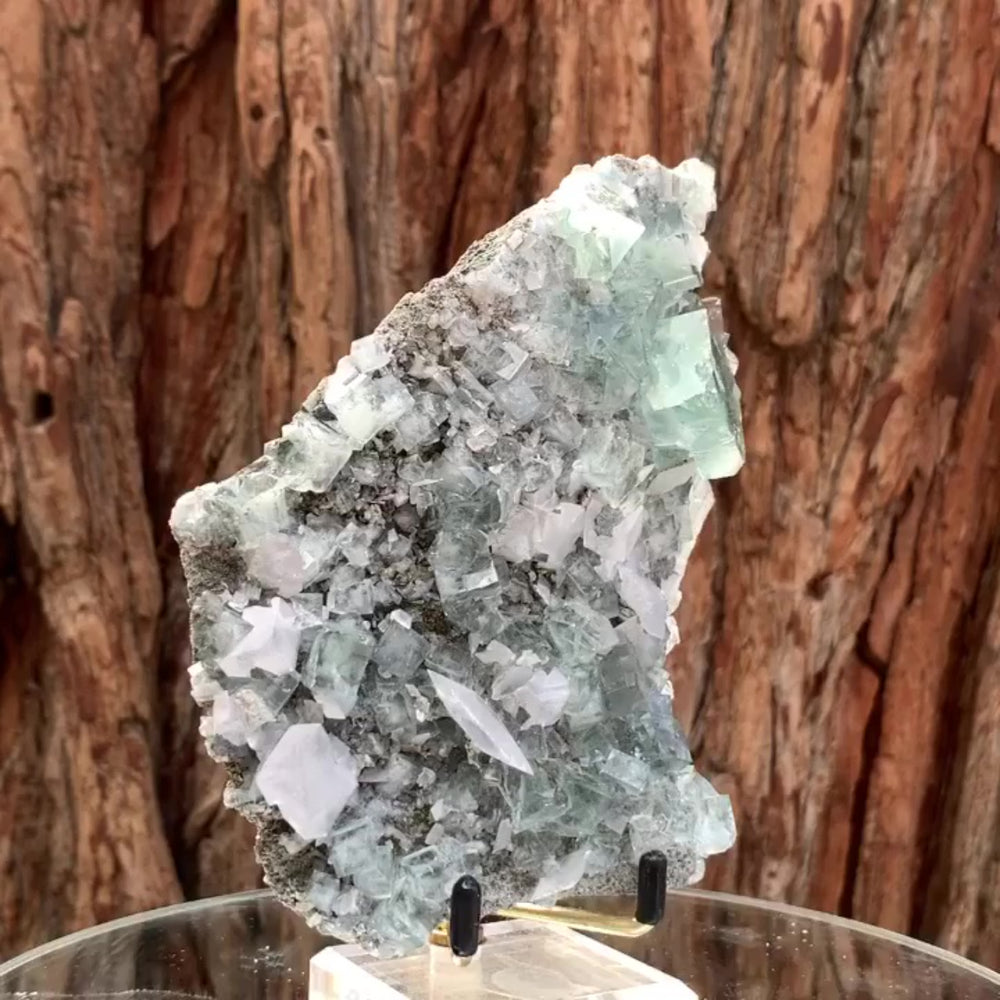16cm 620g Clear Green Fluorite, Xianghuapu Mine, Hunan China