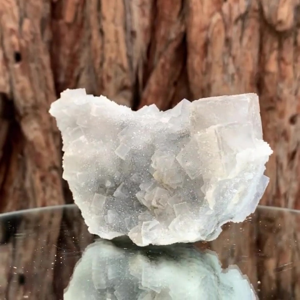 11cm 340g White Clear Fluorite and Calcite, Manaoshan Mine, Hunan China