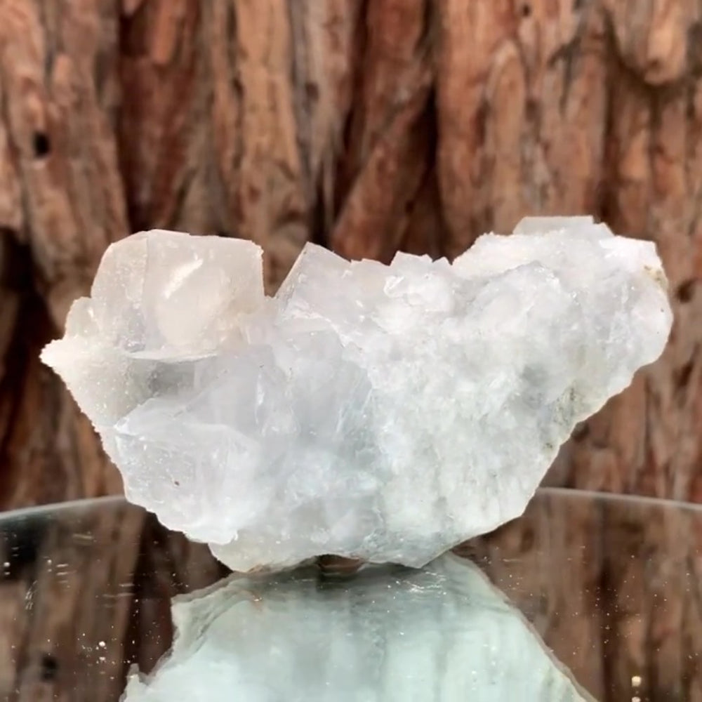 11cm 340g White Clear Fluorite and Calcite, Manaoshan Mine, Hunan China