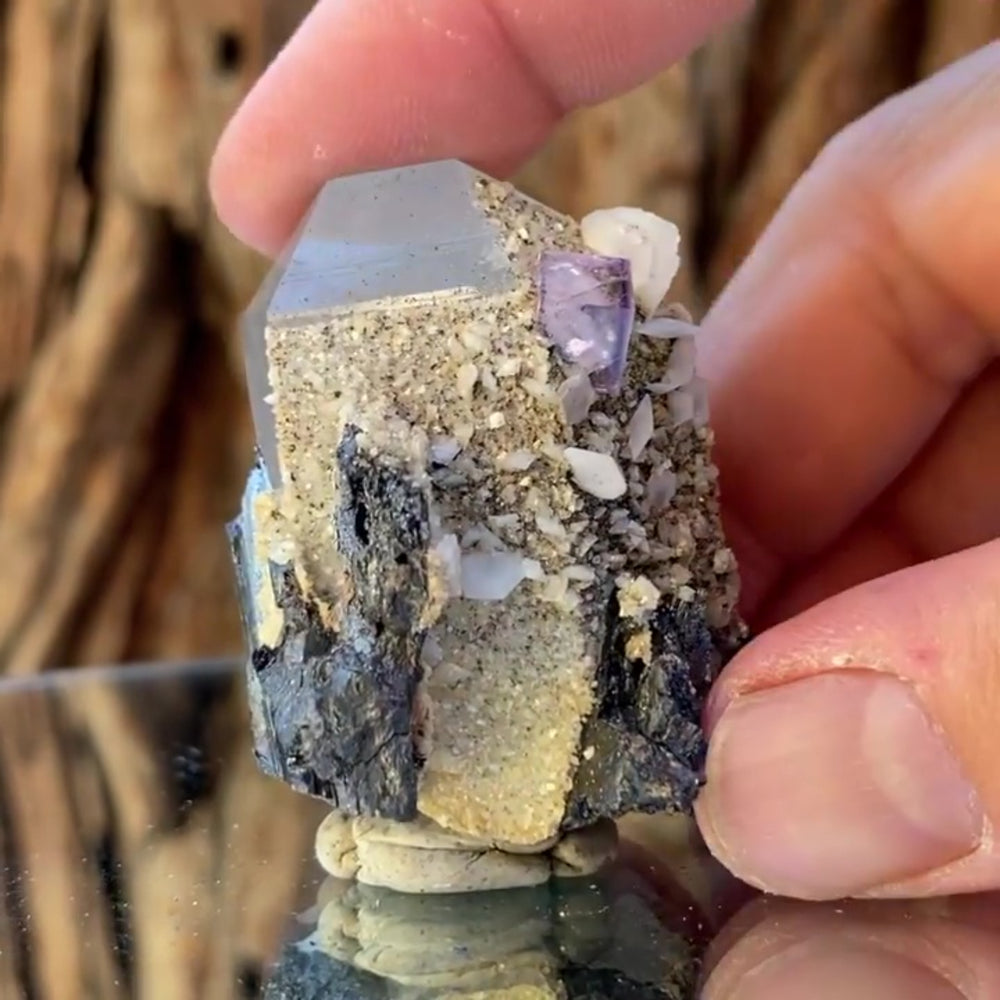 4.5cm 74g Wolframite & Quartz, Fluorite from Yaogangxian Mine, Hunan, China