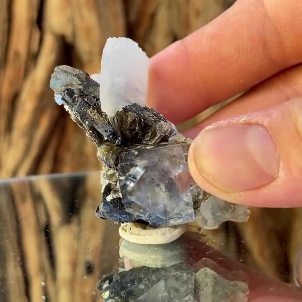 5cm 32g Wolframite & Fluorite, Calcite from Yaogangxian Mine, Hunan, China