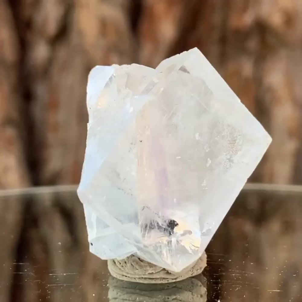3.5cm 34g Blue Fluorite from Xianghuapu Mine, Hunan, CN