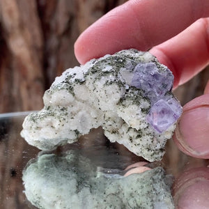 5.5cm 72g Purple Fluorite and Quartz from Xianghuapu Mine, Hunan, CN