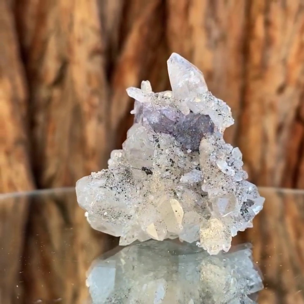 4.5cm 57g Clear Fluorite and Quartz from Xianghuapu Mine, Hunan, CN