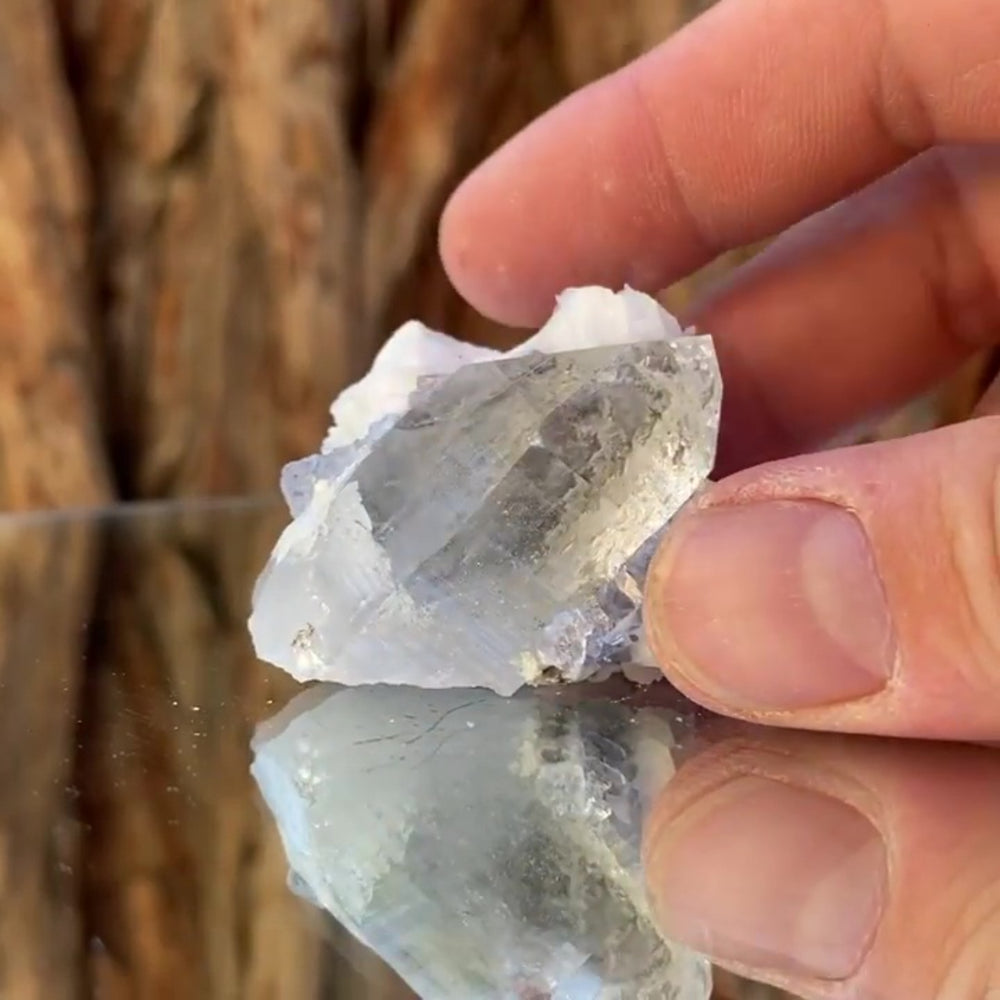 4.5cm 34g Clear Fluorite and Quartz from Xianghuapu Mine, Hunan, CN