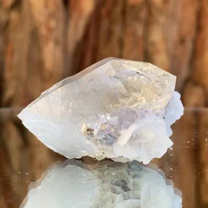 4.5cm 34g Clear Fluorite and Quartz from Xianghuapu Mine, Hunan, CN