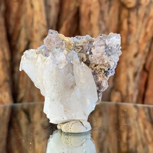 5cm 66g Clear Fluorite and Quartz from Xianghuapu Mine, Hunan, CN