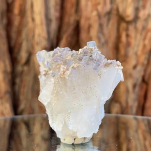5cm 66g Clear Fluorite and Quartz from Xianghuapu Mine, Hunan, CN