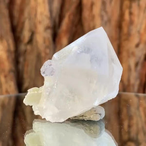 6cm 88g Clear Fluorite and Quartz from Xianghuapu Mine, Hunan, CN