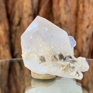 6cm 88g Clear Fluorite and Quartz from Xianghuapu Mine, Hunan, CN