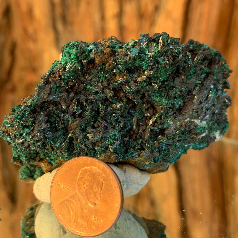7cm 112g Brochantite and Barite from Bou Beker, Morocco