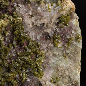 3.78kg 19cm Green Epidote Clear Quartz Crystal Cluster Mineral Specimen, Morocco
