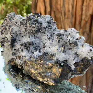 14cm 540g Pyrite, Clear Quartz, Sphalerite from Huaron, Peru