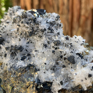 14cm 540g Pyrite, Clear Quartz, Sphalerite from Huaron, Peru