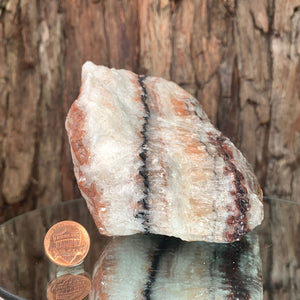 14cm 1.44kg Red and White Calcite from Mexico