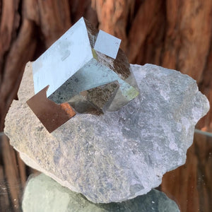 10cm 650g Spanish Pyrite Cube on Matrix from Navajun, La Rioja, Spain
