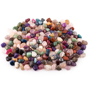 2lb Natural Tumbled Assorted Mixed Stones Crystals Rocks from Brazil Bulk Lot Small 1/4"
