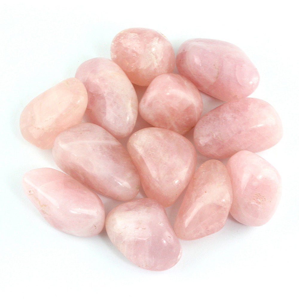 Tumbled Rose Quartz Crystals from Brazil, Large 1"