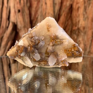 8cm 85g Calcite with Pyrolusite Inclusion from Fujian, China