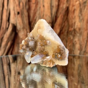 8cm 85g Calcite with Pyrolusite Inclusion from Fujian, China
