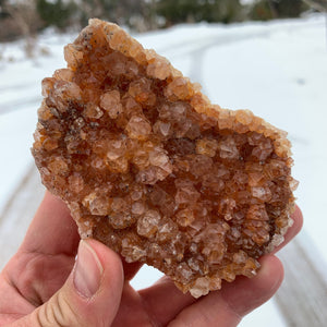 9.7cm 218g Clear Quartz Cluster with Hematite Inclusion from Guangdong, China