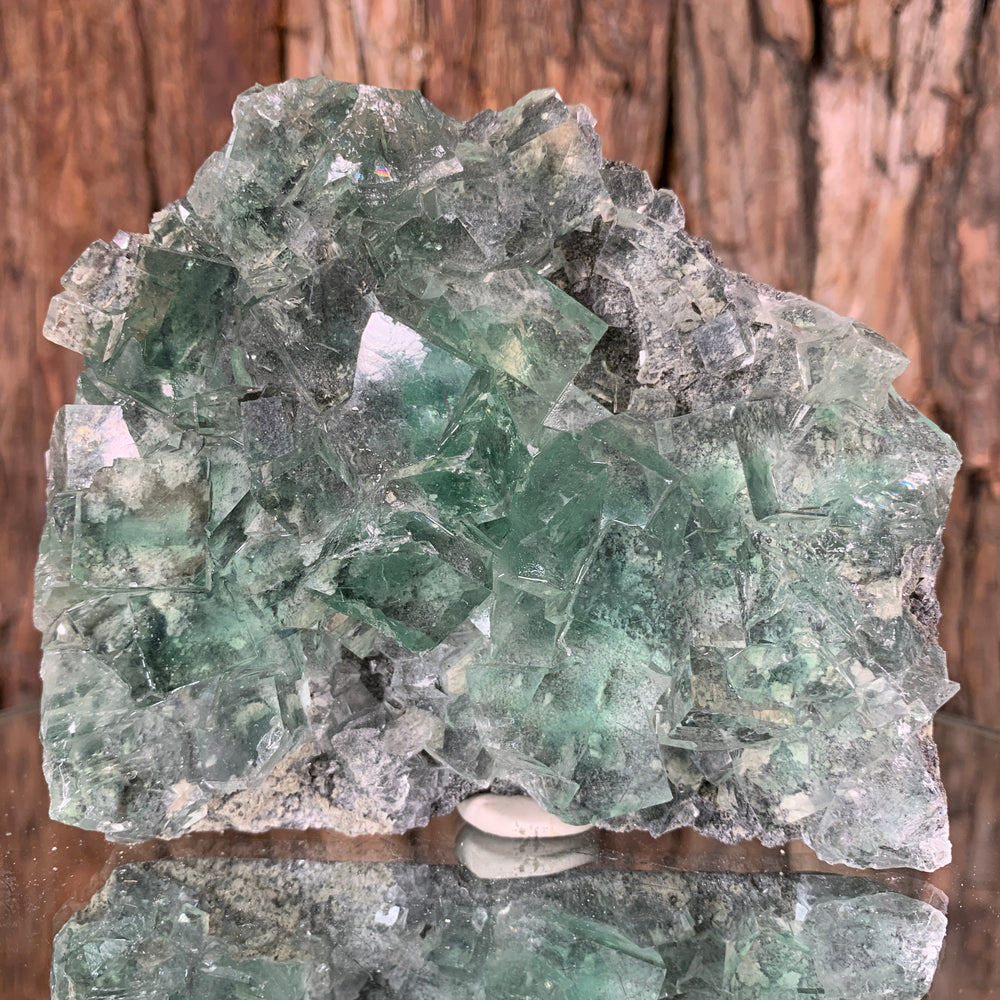 11cm 488g Clear Green Fluorite from Xianghualing Mine, China