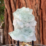 8cm 328g Octahedral Green Fluorite with Chalcedony from Guangdong, China