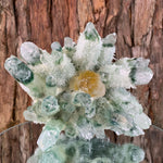 12.5cm 1.38kg Lab Grown Phantom Clear Green Yellow Quartz