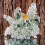 13cm 1.12kg Lab Grown Phantom Clear Green Yellow Quartz