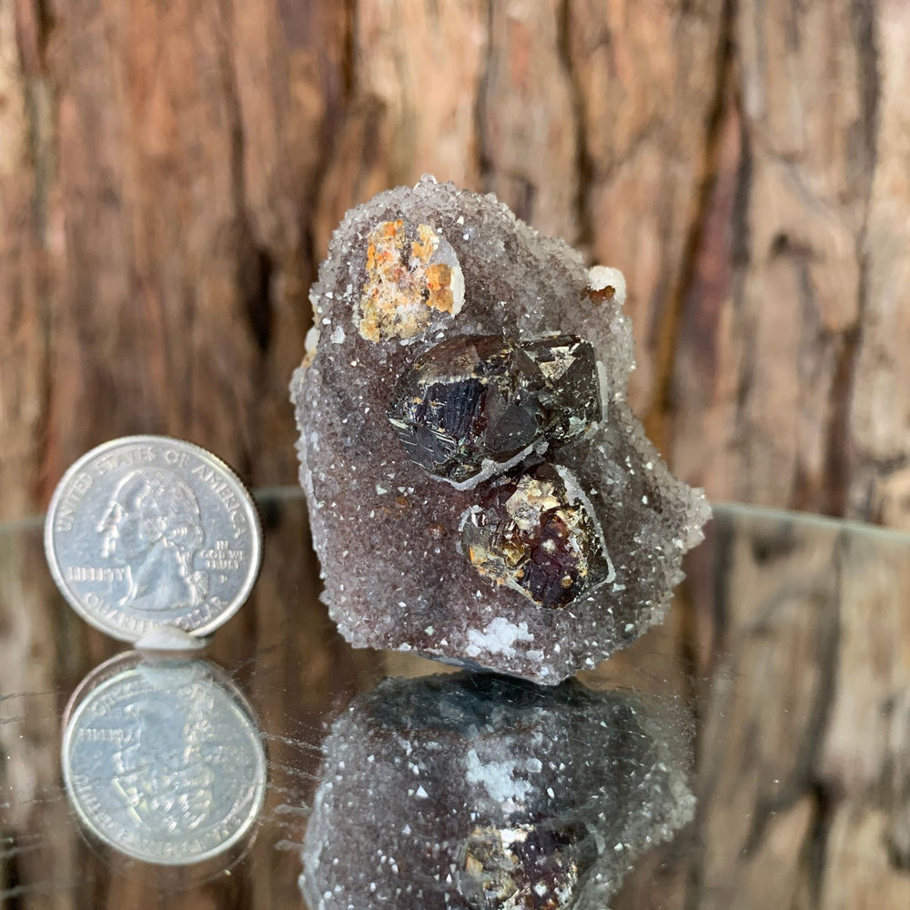 5cm 64g Sphalerite on Chalcedony from Changning, Hunan, China