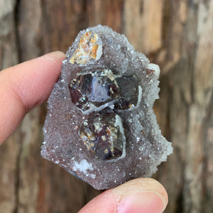 5cm 64g Sphalerite on Chalcedony from Changning, Hunan, China