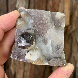 5.65cm 164g Sphalerite on Chalcedony from Changning, Hunan, China