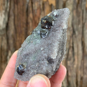 9.5cm 204g Sphalerite on Chalcedony from Changning, Hunan, China