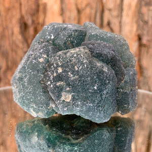 8.5cm 388g Green Fluorite with Calcite from Heilongjiang, China