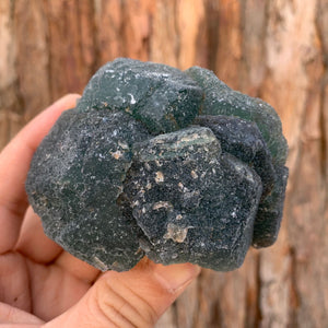 8.5cm 388g Green Fluorite with Calcite from Heilongjiang, China