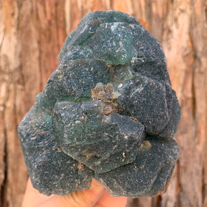 12.3cm 1.3kg Green Fluorite with Calcite from Heilongjiang, China