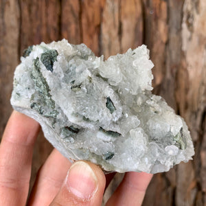 10.5cm 214g Green Fluorite with Calcite from Xianghualing, Hunan, China