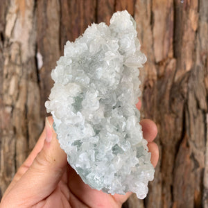 11cm 516g Green Fluorite with Calcite from Xianghualing, Hunan, China
