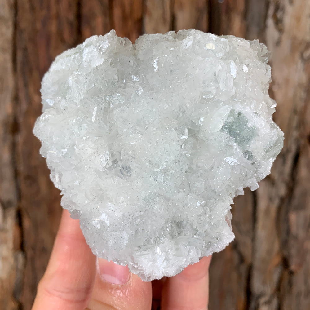 7.5cm 300g Green Fluorite with Calcite from Xianghualing, Hunan, China