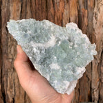 16cm 1.03kg Green Fluorite with Calcite from Xianghualing, Hunan, China