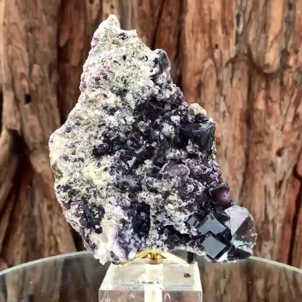 12.5cm 535g Dark Purple Fluorite, Huanggang Mine, Inner Mongolia, China
