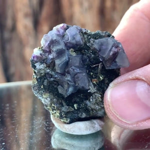 3.5cm 24g Purple Fluorite from Huanggang Mine, Inner Mongolia, China