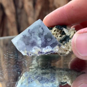 5cm 35g Purple Fluorite from Huanggang Mine, Inner Mongolia, China